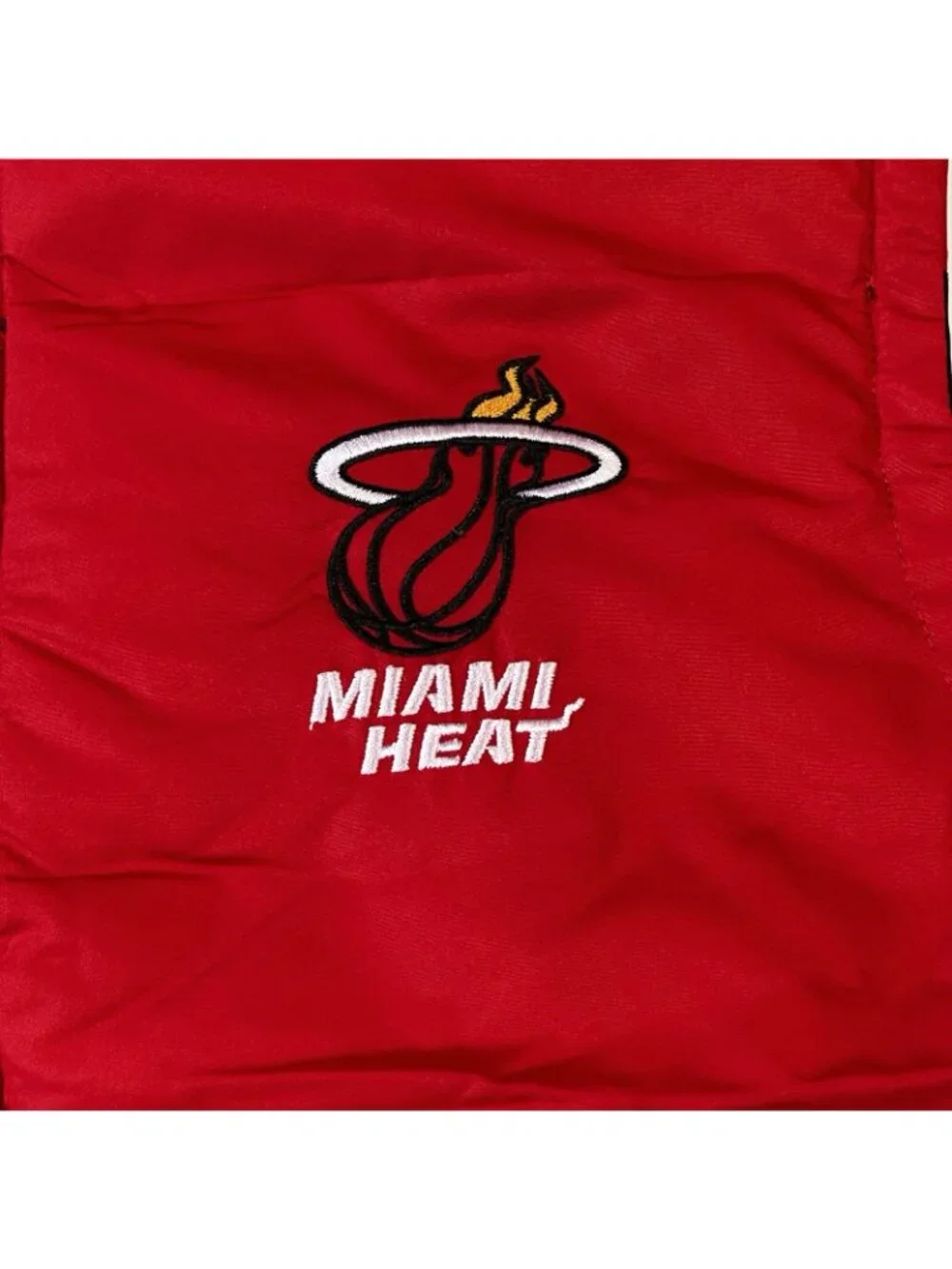 Miami Heat Mens Large Reversible Puffer Vest Black Red JH Design NBA Snap Button